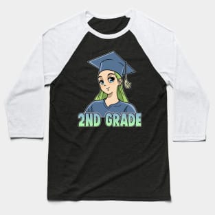 2nd Grade Anime Otaku Kawaii Elementary School Baseball T-Shirt